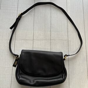Charter Club Black Leather Shoulder Bag NWOT